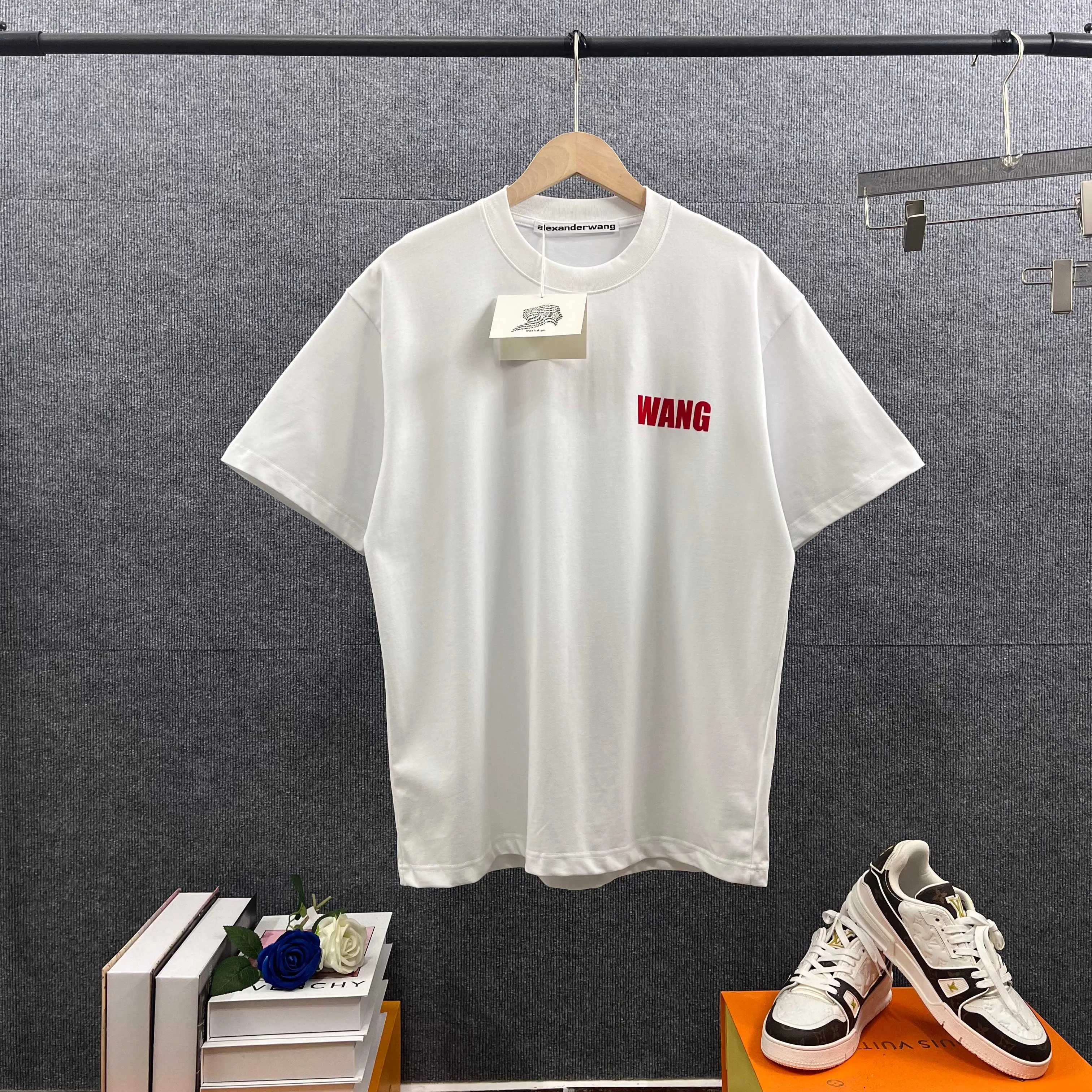 * * *alexan 2026 New Arrival wang logo T Same Style ：Black White Size： S （90-130 ） M （120-150 ） L （140-165 ） XL （160-180 ） XXL （180 ）
